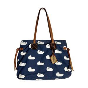 Dooney & Bourke Victoria Duck Print Canvas Tote in Blue / White